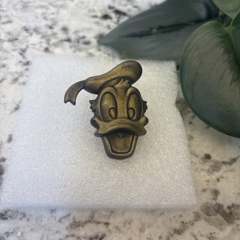 (1) Brass Metal Disney Drawer Pull Donald Duck Decor cabinet Hardware Disneyana